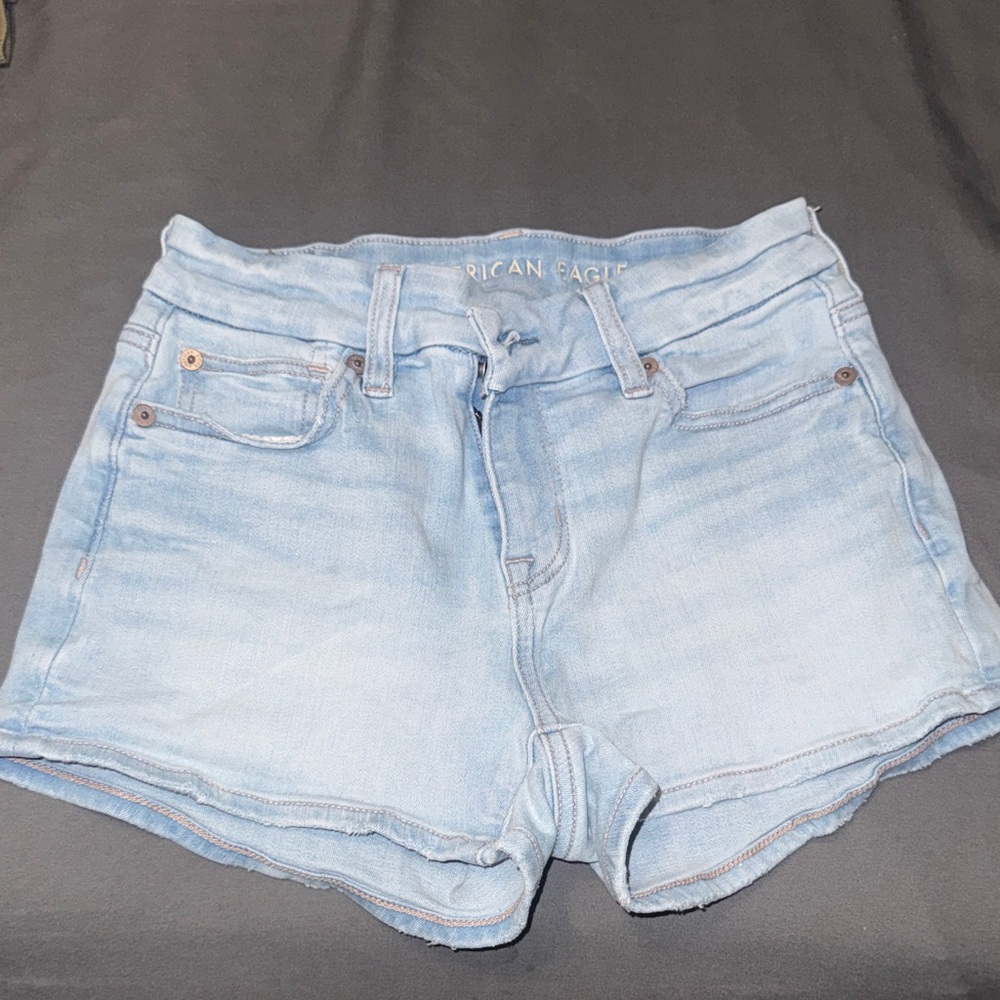 American Eagle Outfitters Women's Faded Blue Jean Shorts